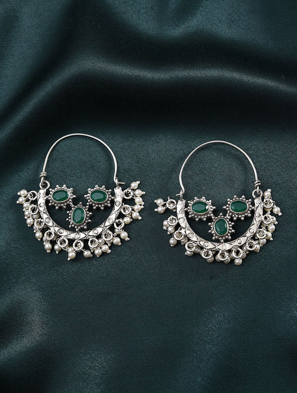 Women Silver Fish Lock Silver Hoops Bali