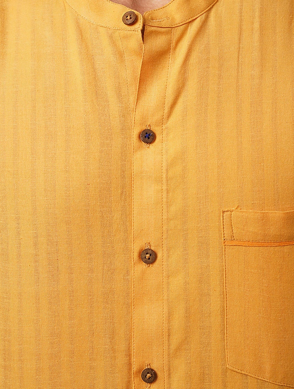 Men Mustard Full Sleeves Cotton Shirt