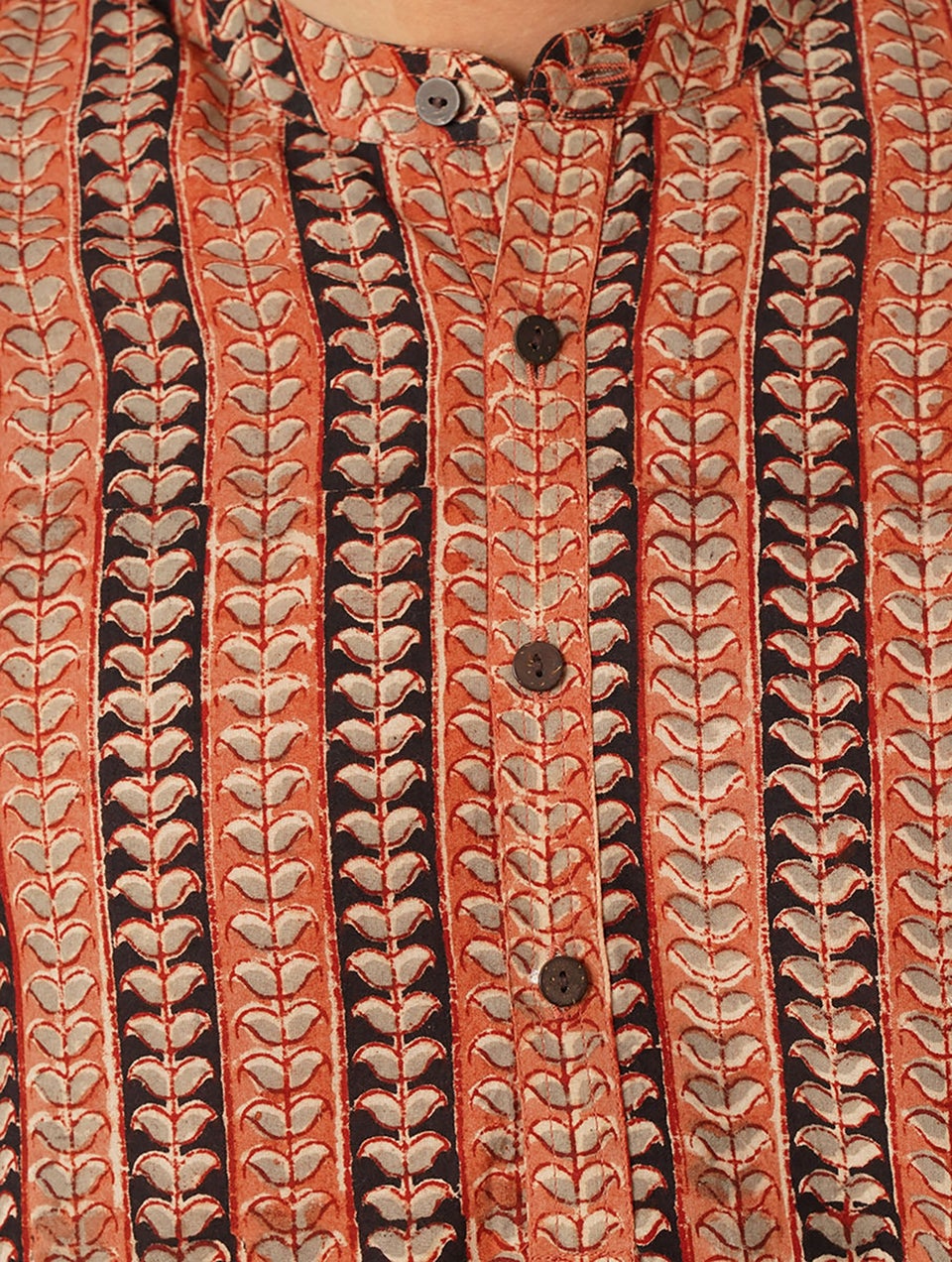 Jaypore Men Multicolour Cotton Kalamkari Mandarin Collar Regular Fit Kurta 44