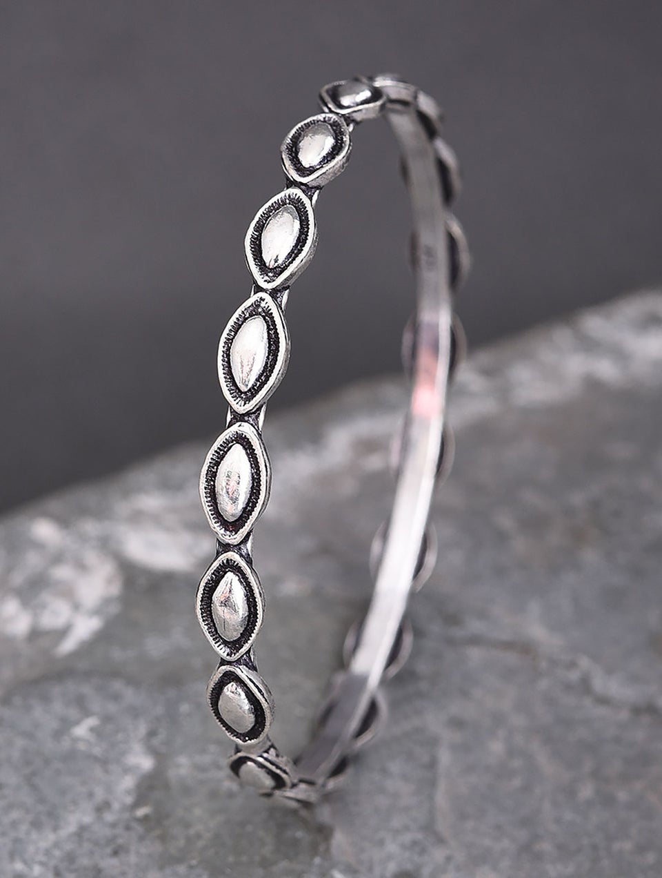 Women Tribal Silver Bangles (Pair)