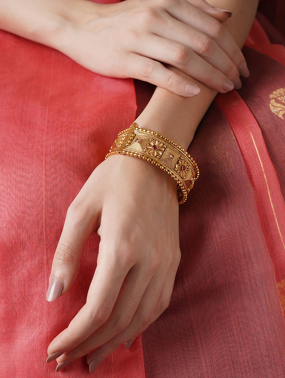 Women Gold Tone Bangle Jaypore US