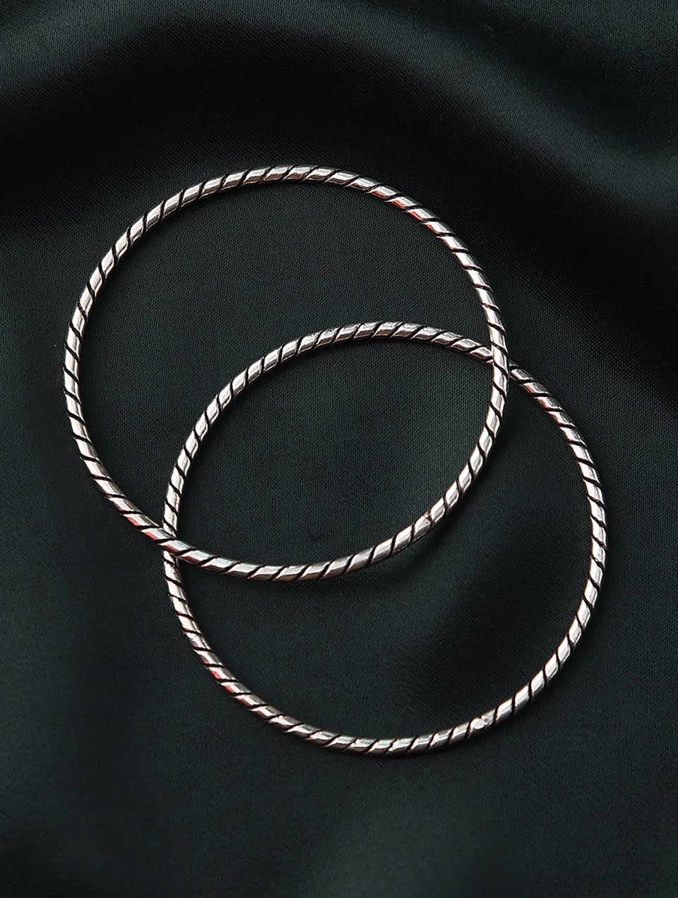 Women Tribal Silver Bangle (Pair) - 2/6