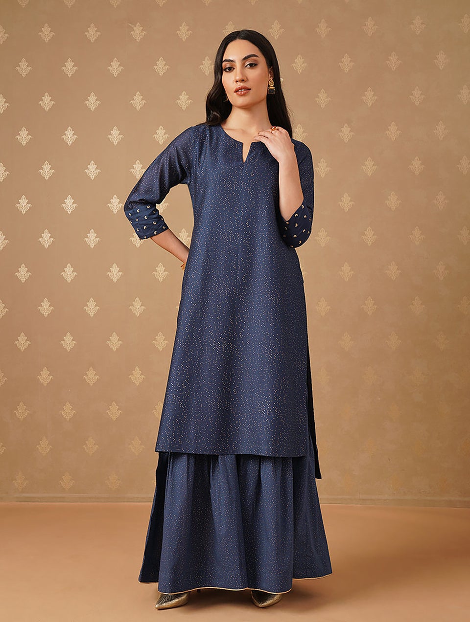 Women Indigo Khadi Silk Cotton Kurta