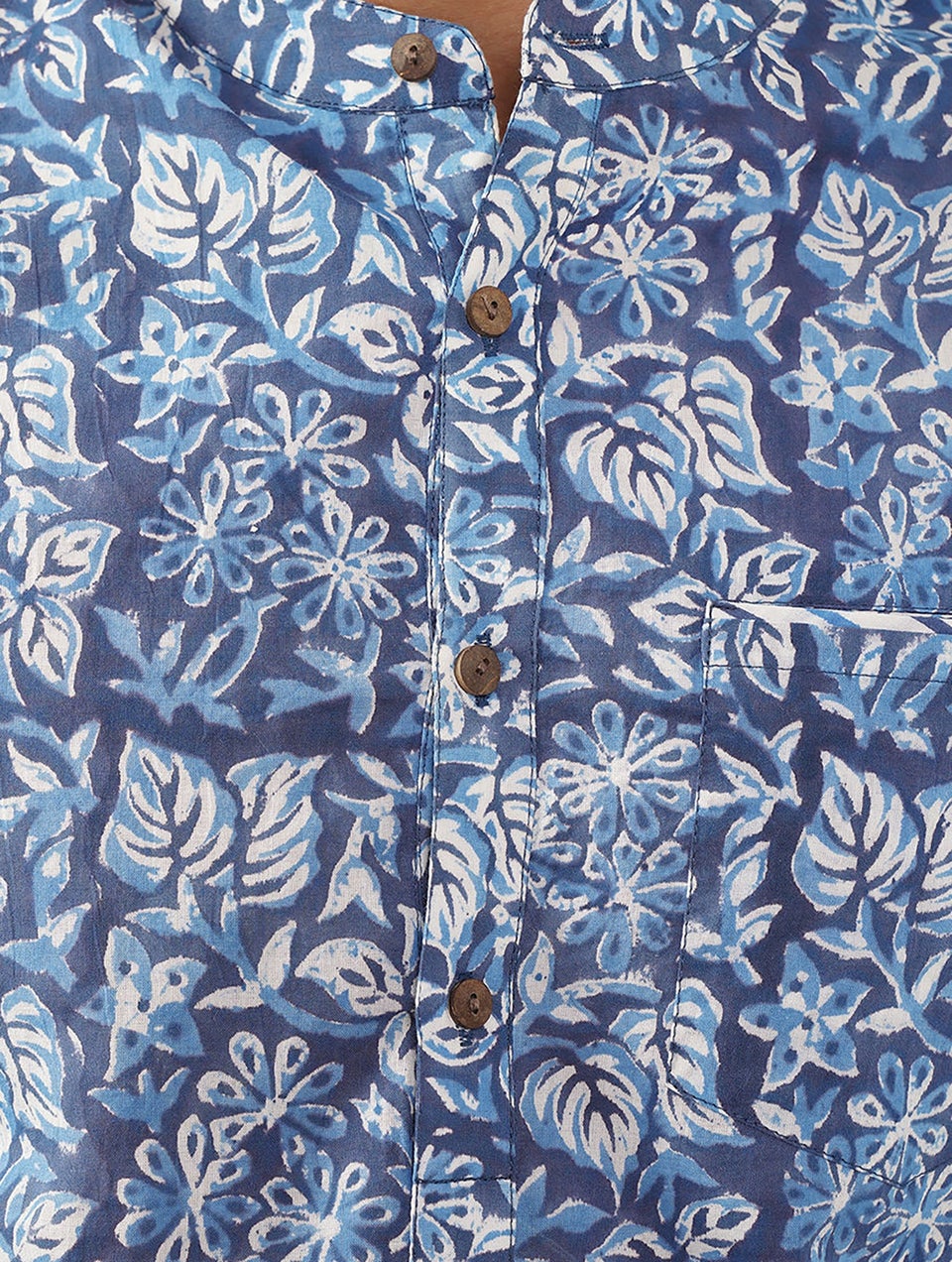 Men Multicolor Block Printed Cotton Very Short Kurta - 36