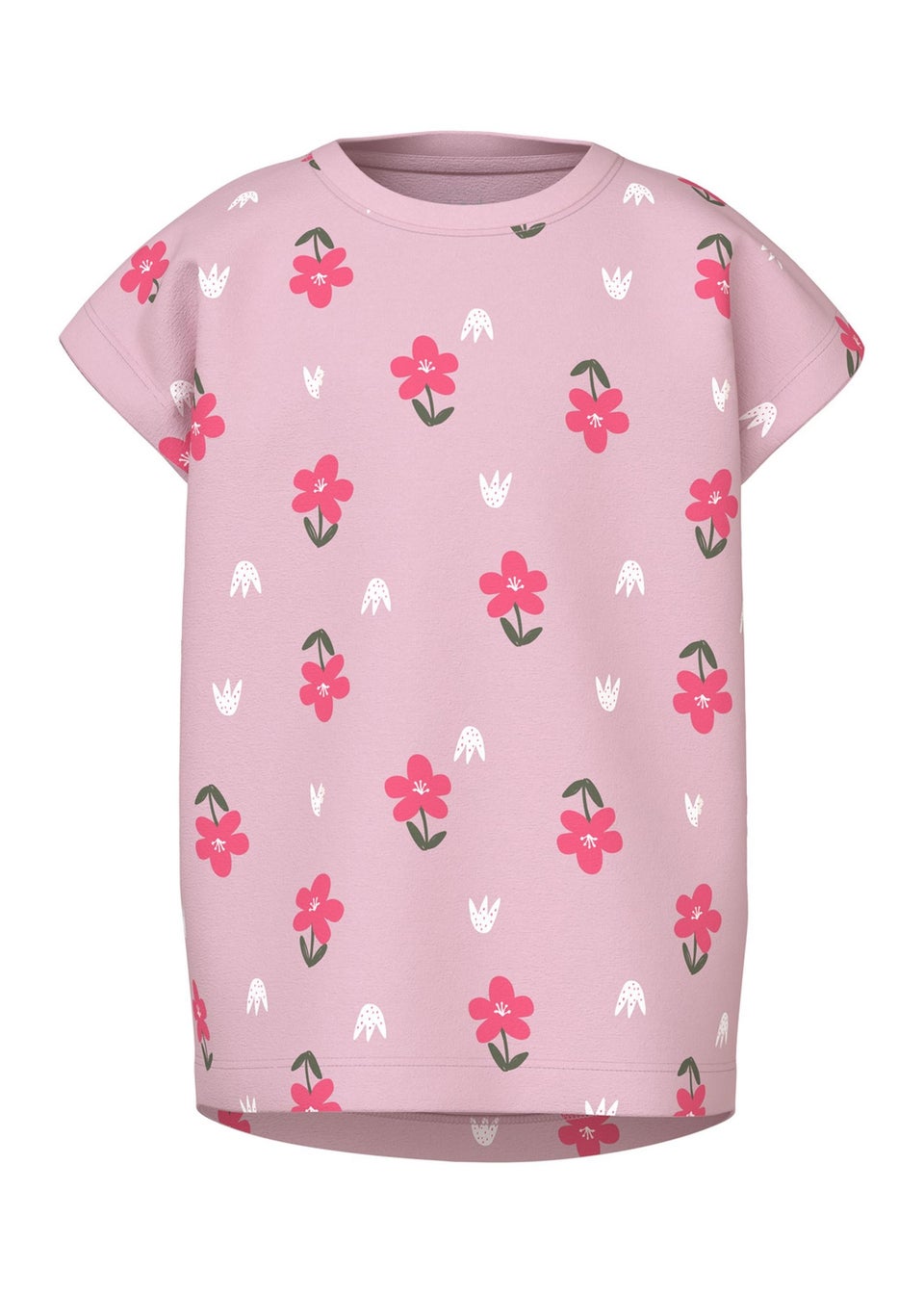 Name It Girls Pink Floral T-Shirt (9mths-5yrs)