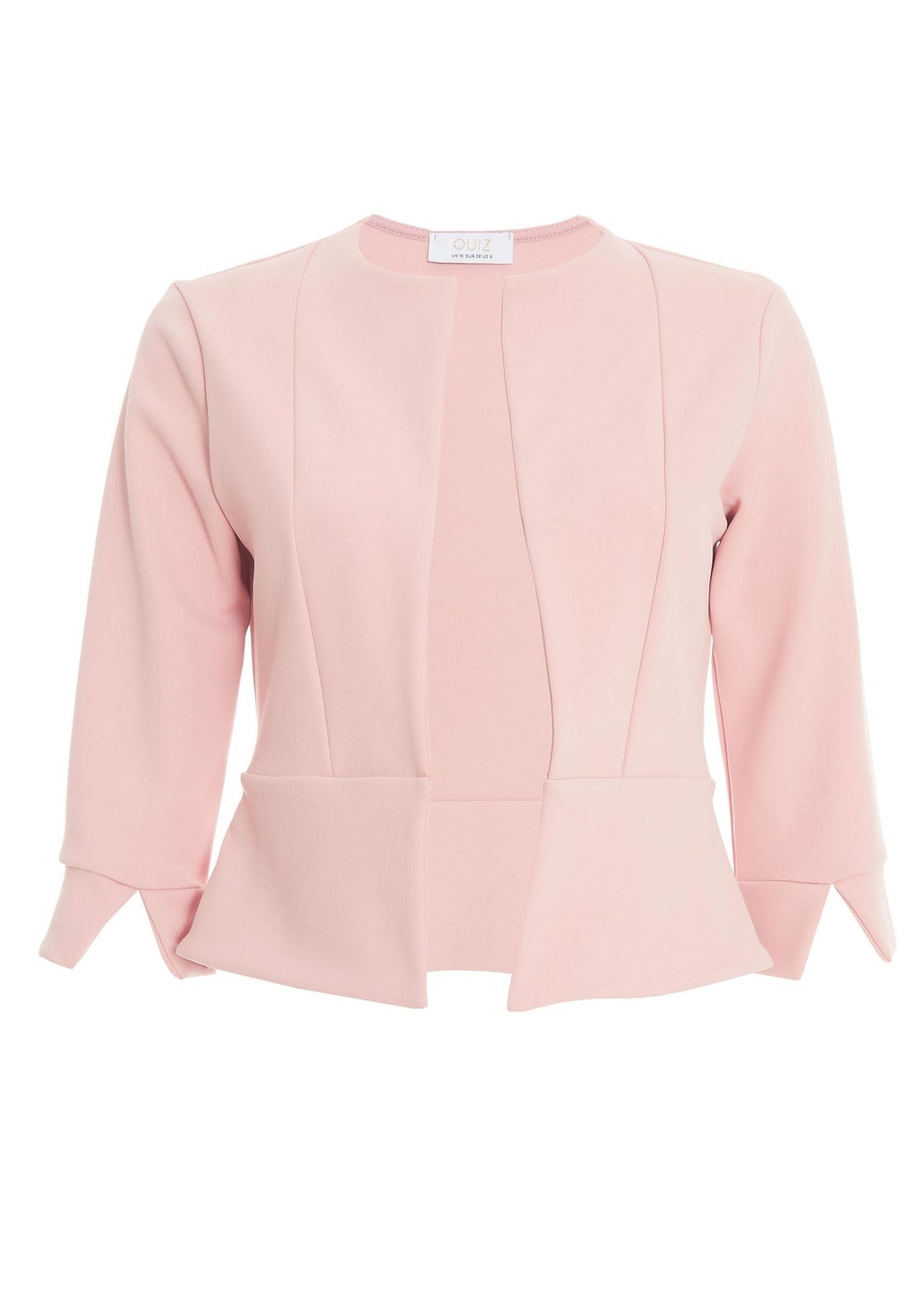 Quiz Pink Split Sleeve Crop Jacket - Matalan