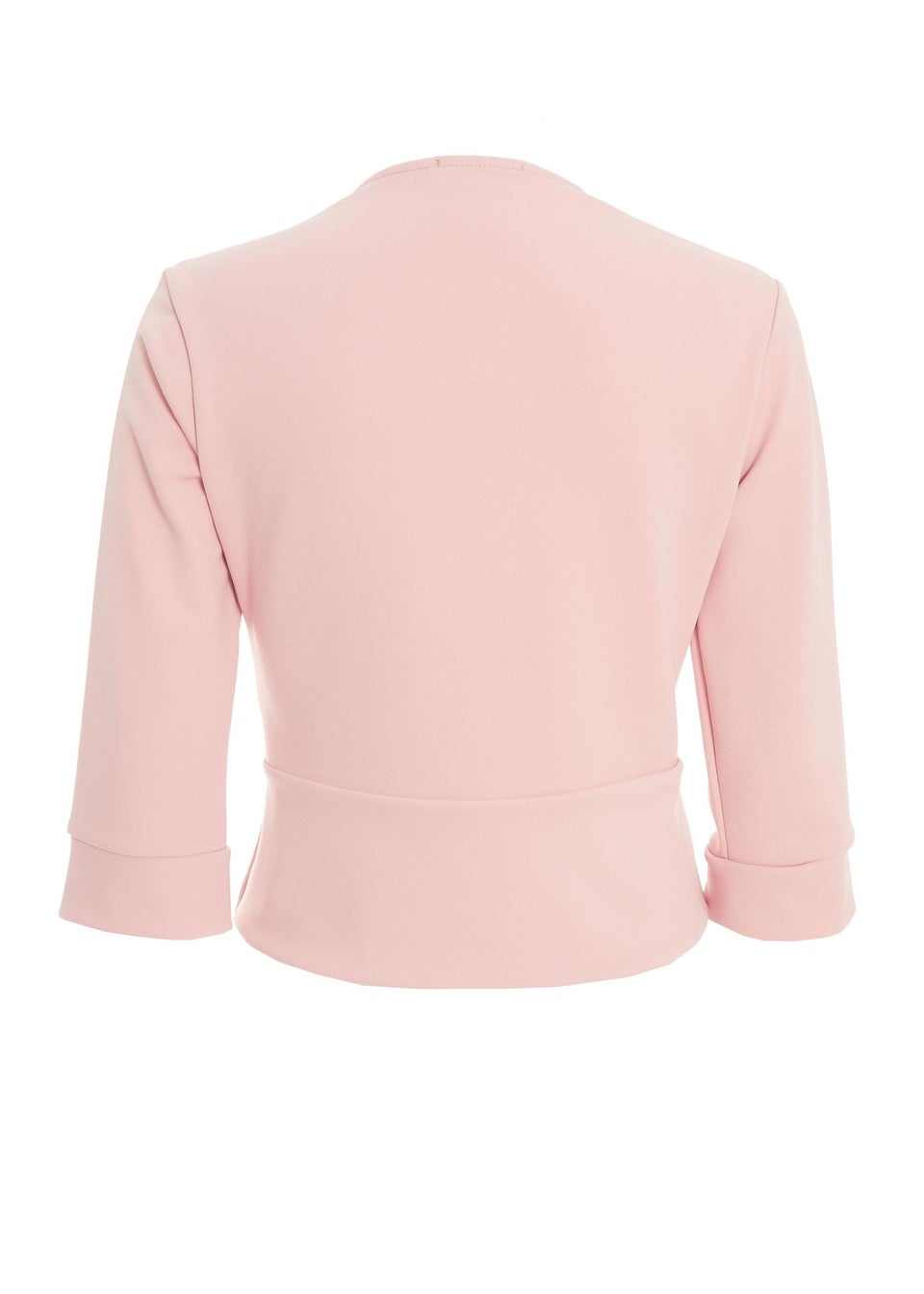 Quiz Pink Split Sleeve Crop Jacket