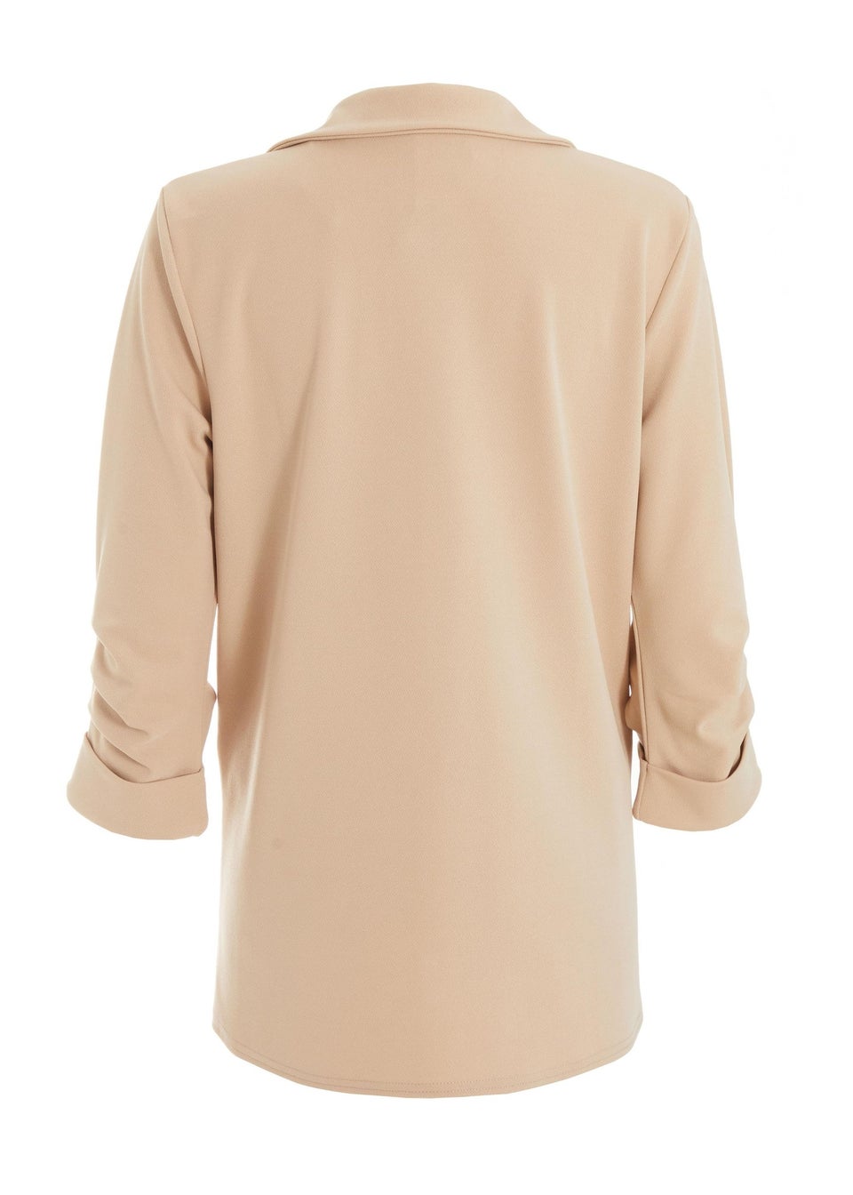 Quiz Natural Ruched Sleeve Blazer