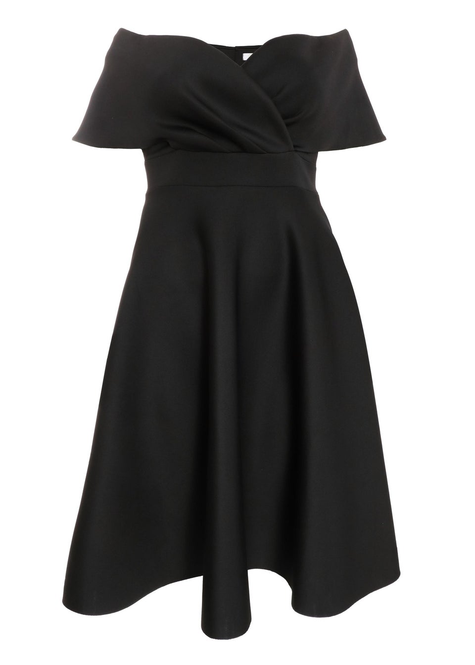 Quiz Black Curve Midi Skater Dress