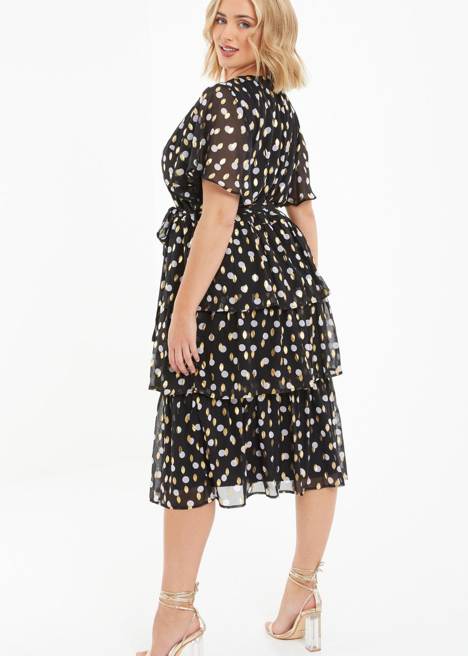Black curve midi top dress