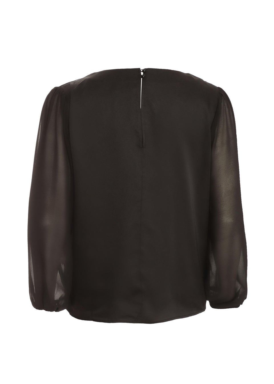 Quiz Black Curve Chiffon Cowl Neck Top