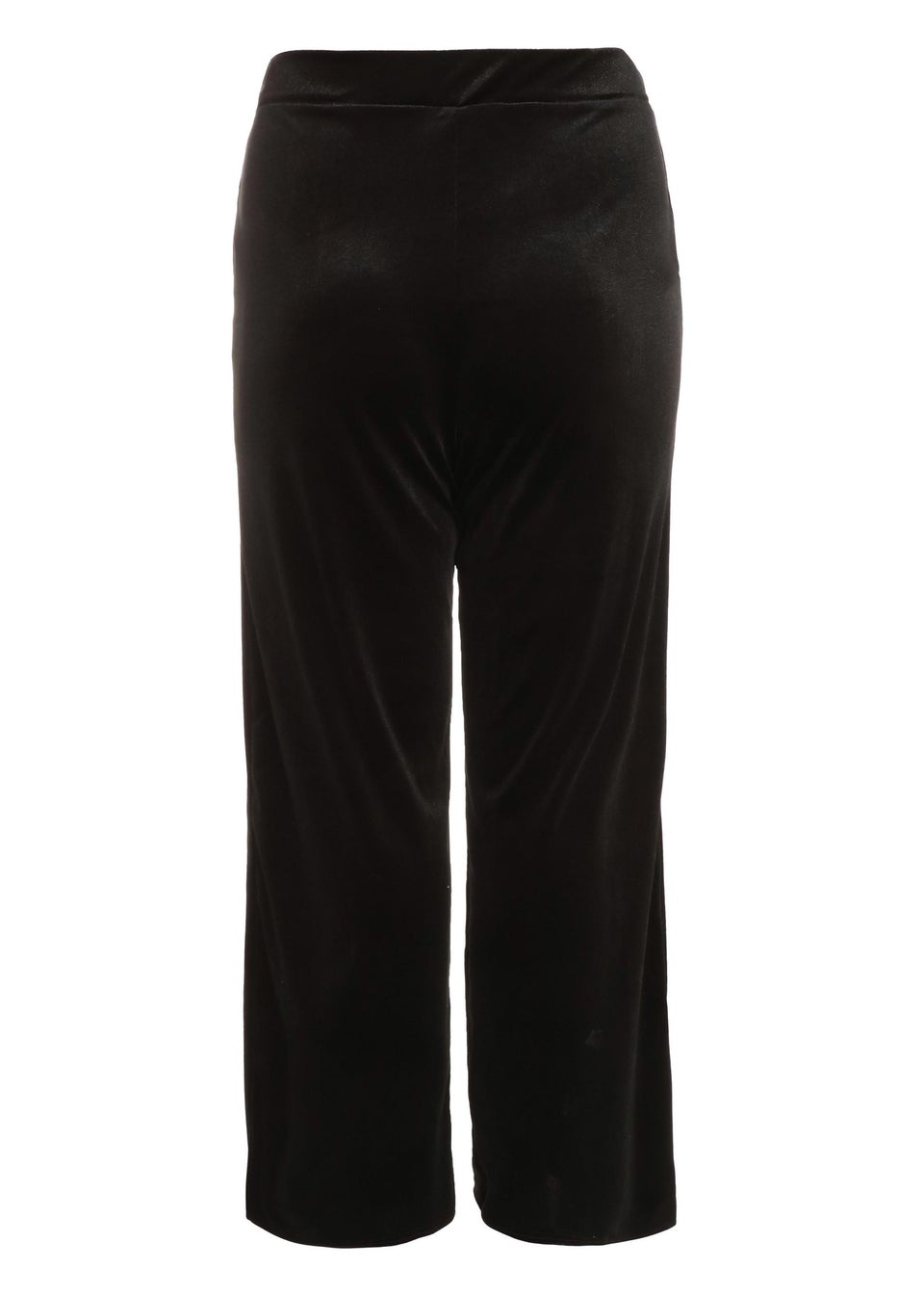 Quiz Black Curve Velvet Palazzo Trousers