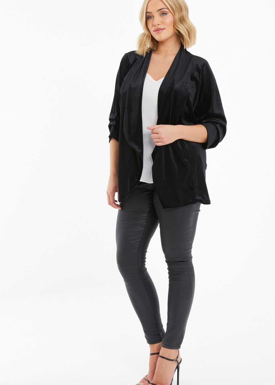 Quiz black waterfall jacket online