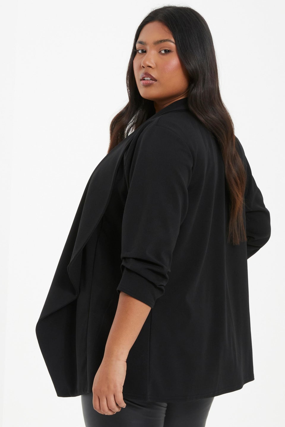 Quiz black waterfall jacket online