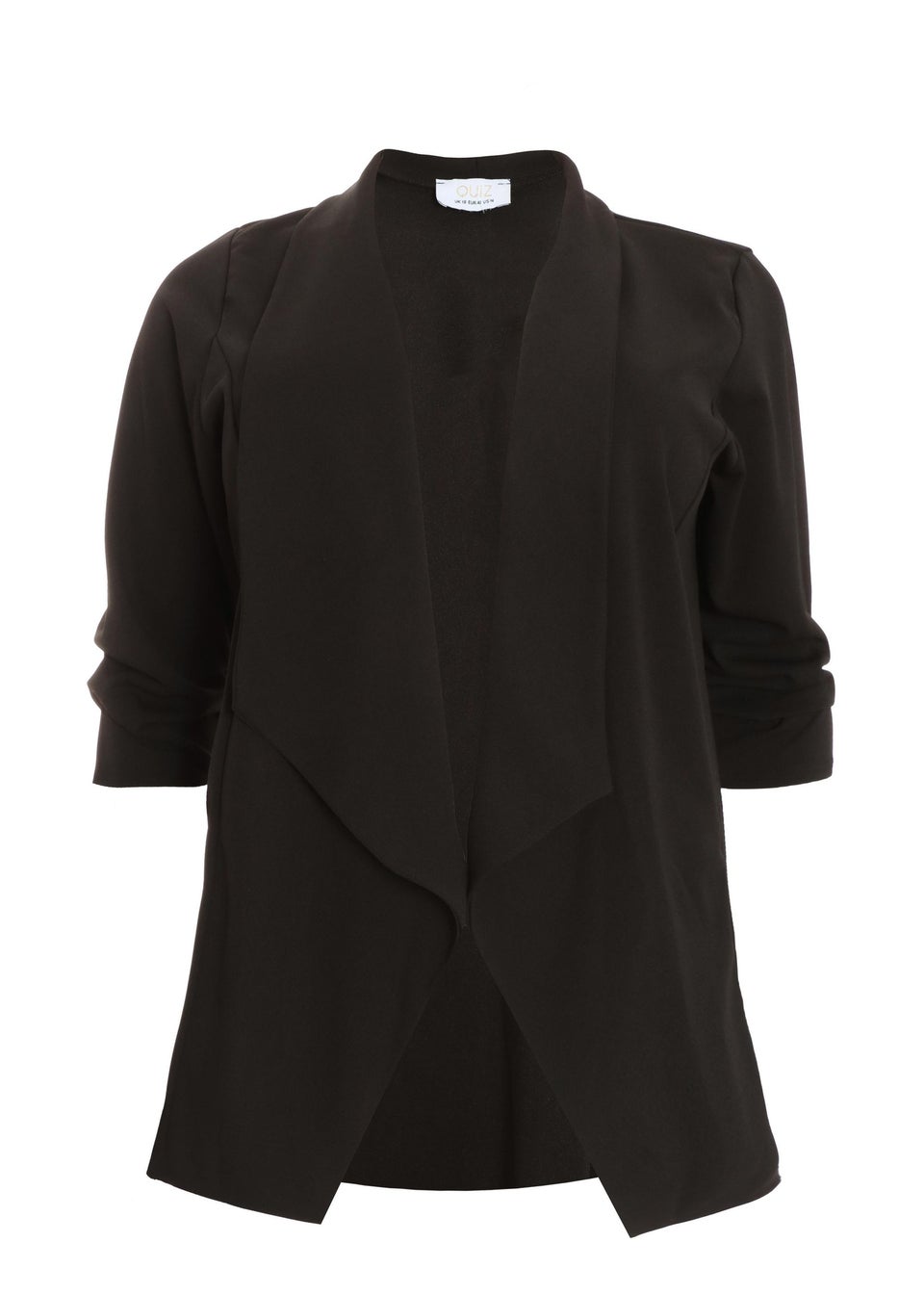 Quiz black waterfall jacket new arrivals