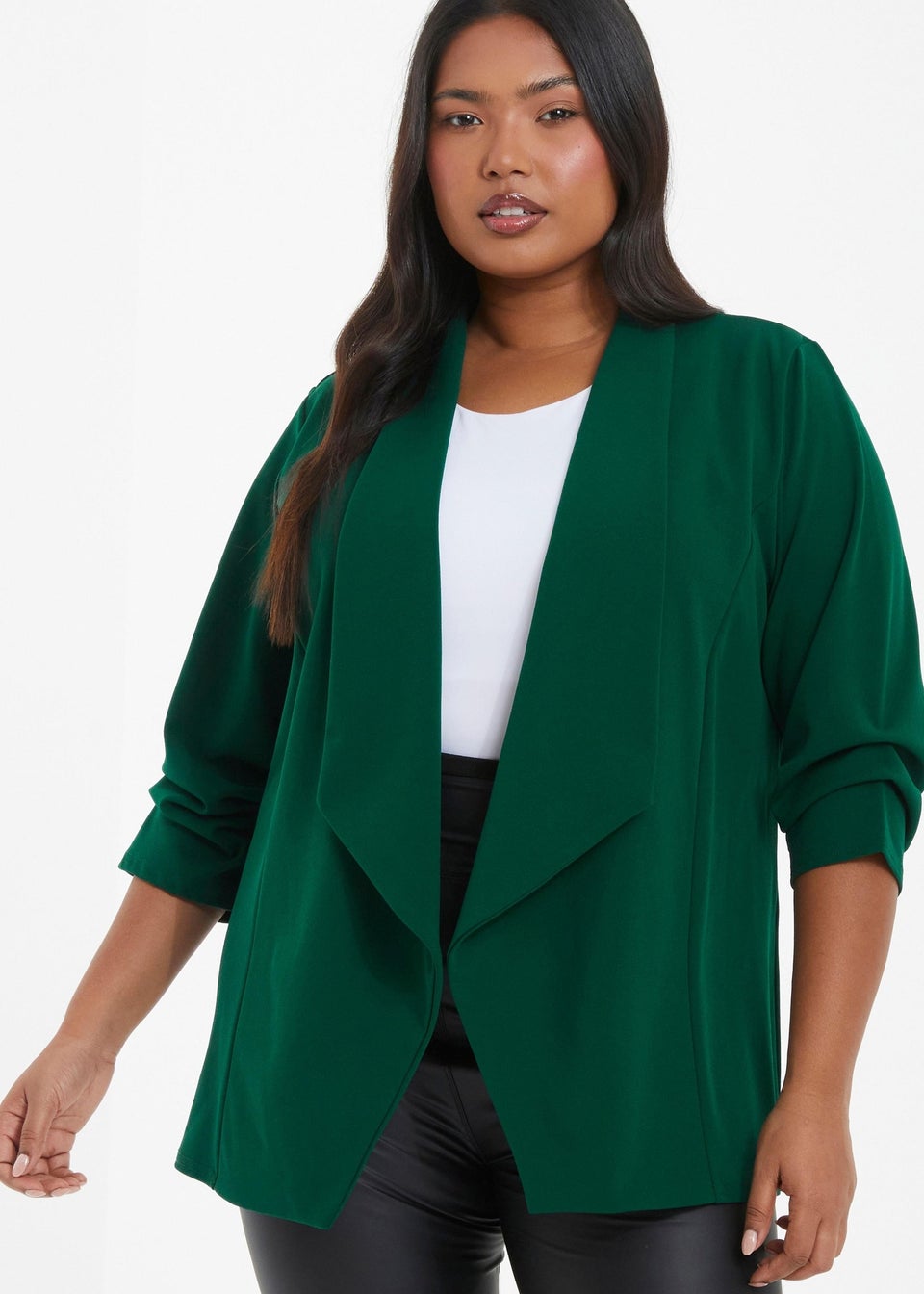 Quiz Green Curve Waterfall Blazer Matalan