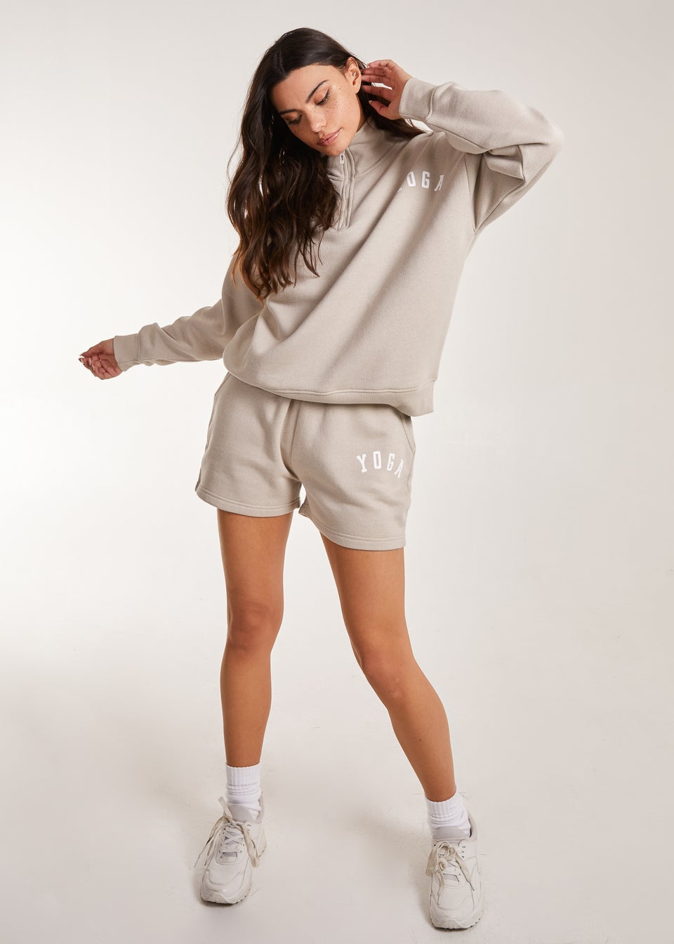Pink Vanilla Collared Lounge Yoga Sweatshirt