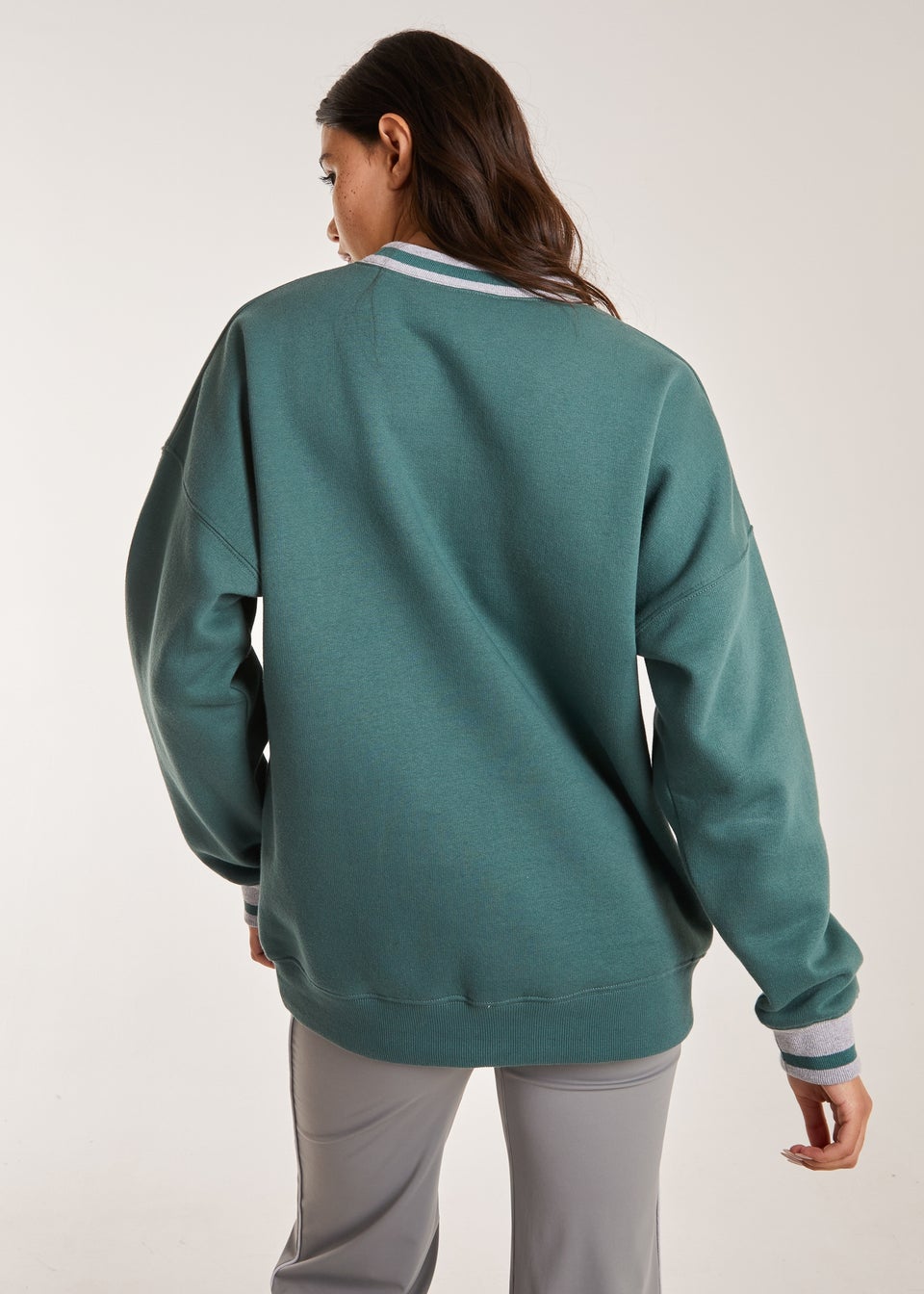 Pink Vanilla Brooklyn Slogan Varsity Sweatshirt