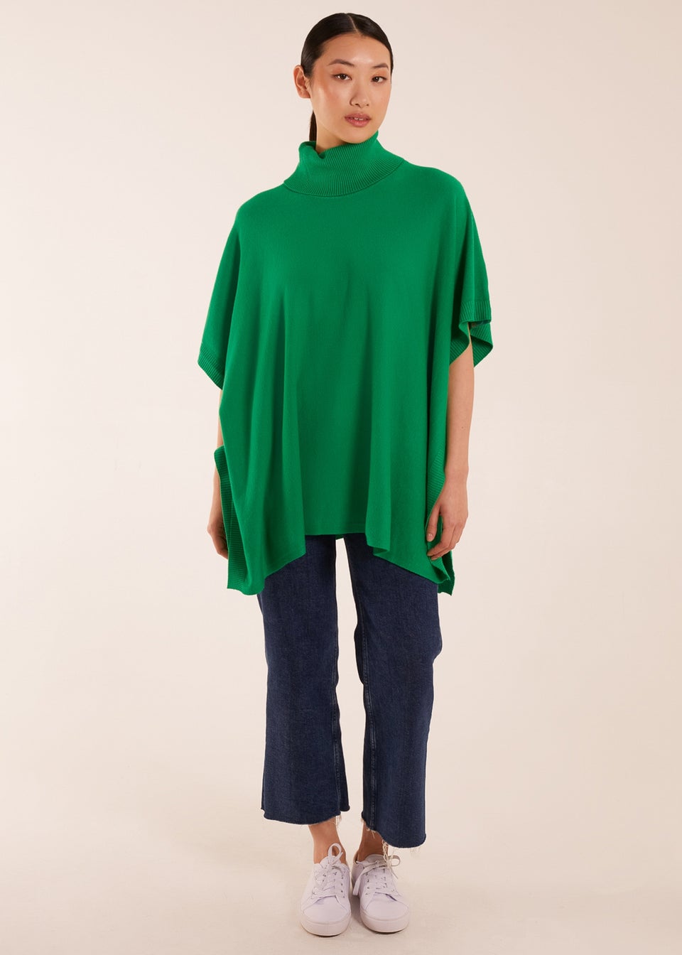 Blue Vanilla High Neck Poncho