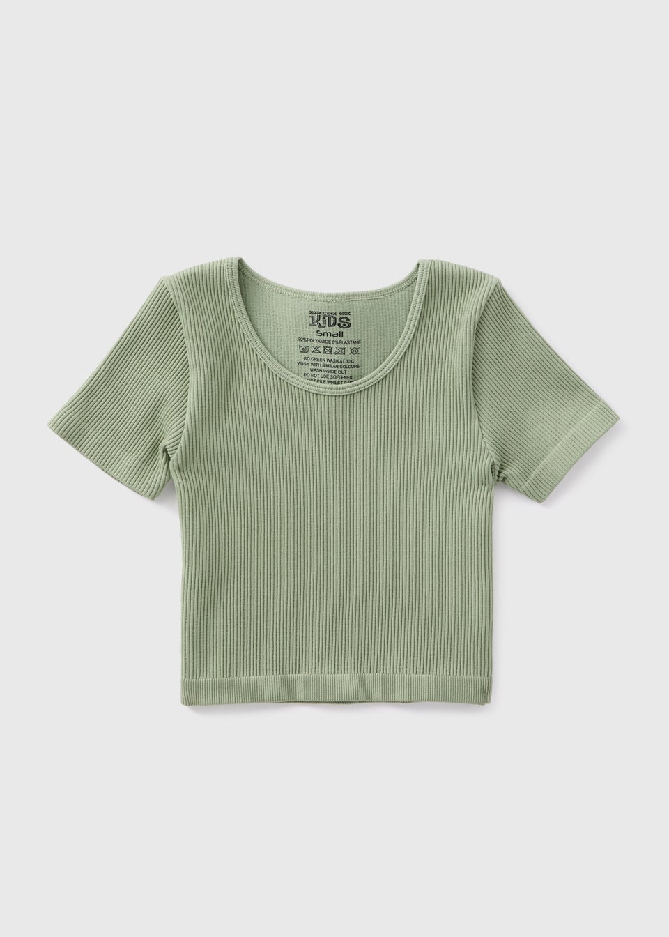 Girls Khaki Seamless Ribbed T-Shirt (7-15yrs)