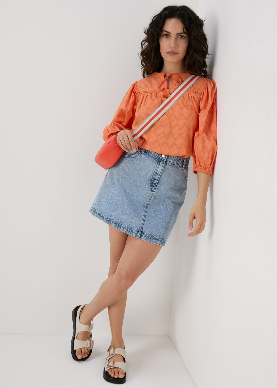 Light Wash Denim Mini Skirt