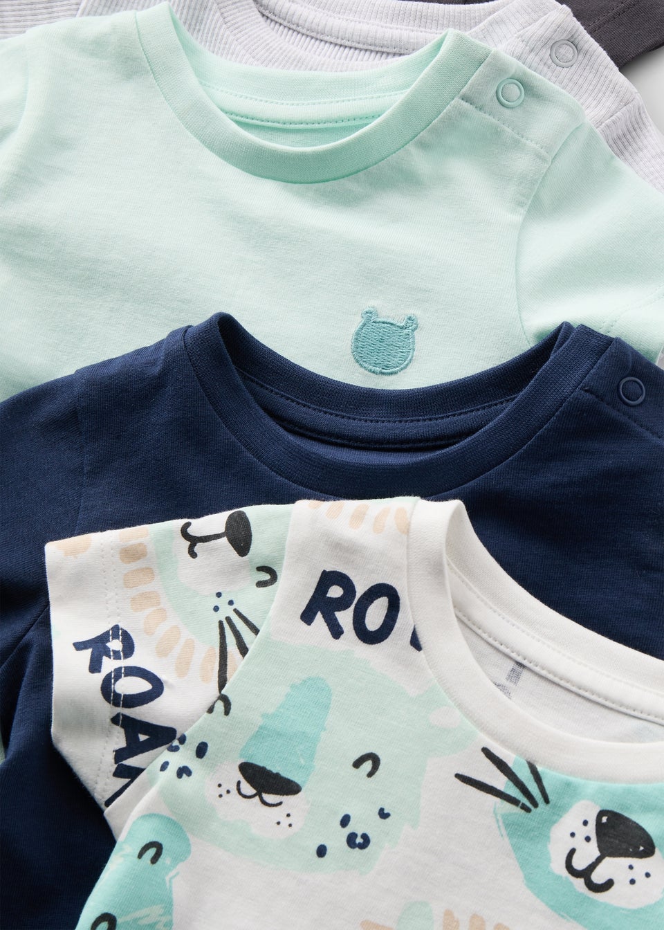 Baby 5 Pack Multicolour Roar T-Shirts (Newborn-23mths)