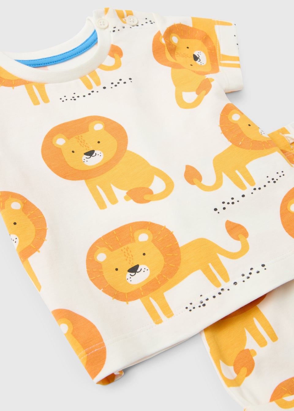 Baby Ecru Lion Print Top and Short Sets (Newborn-23mths)