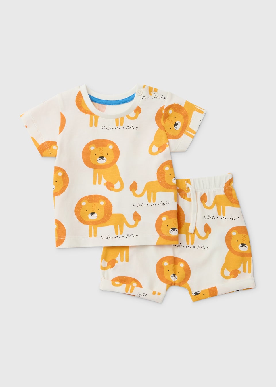 Baby Ecru Lion Print Top and Short Sets (Newborn-23mths)