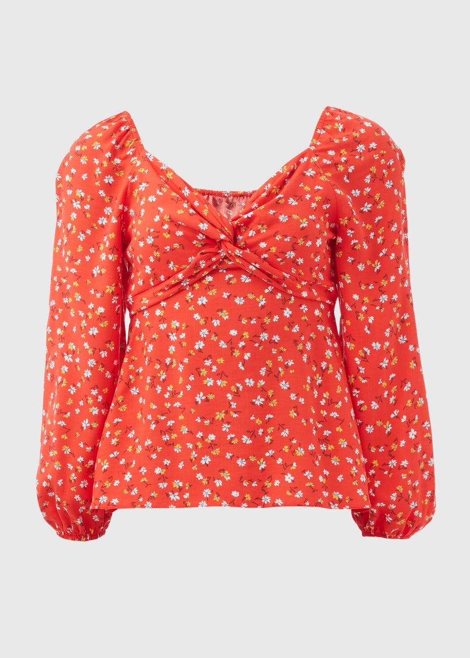 Red Floral Sweetheart Top