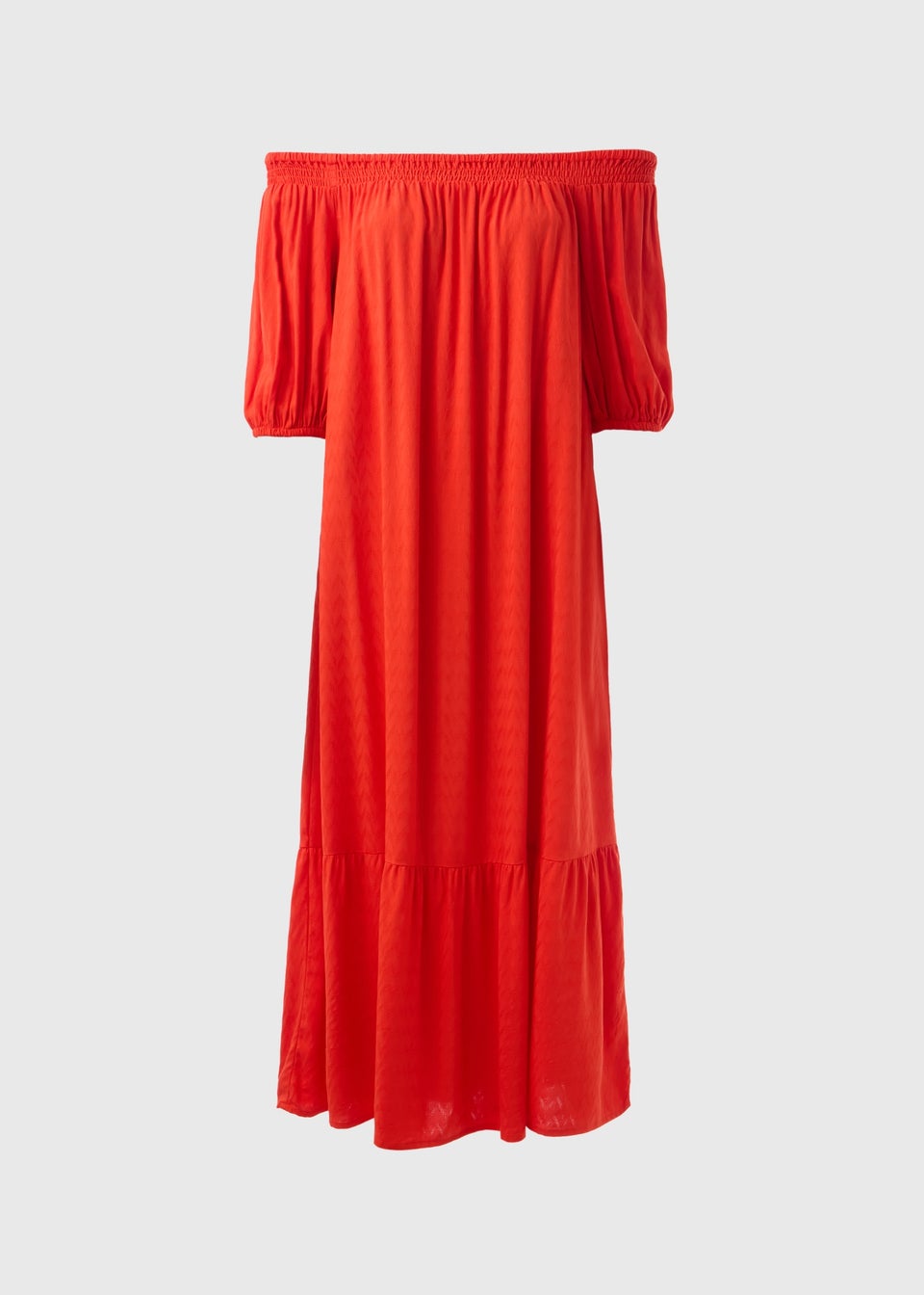 Red Bardot Maxi Dress