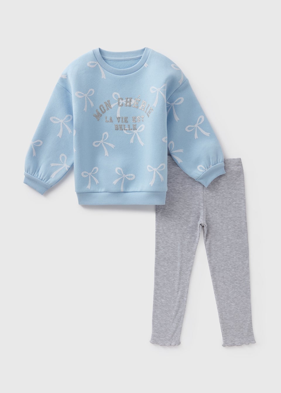 Girls Coral Crew Neck Jumper & Trousers Set
