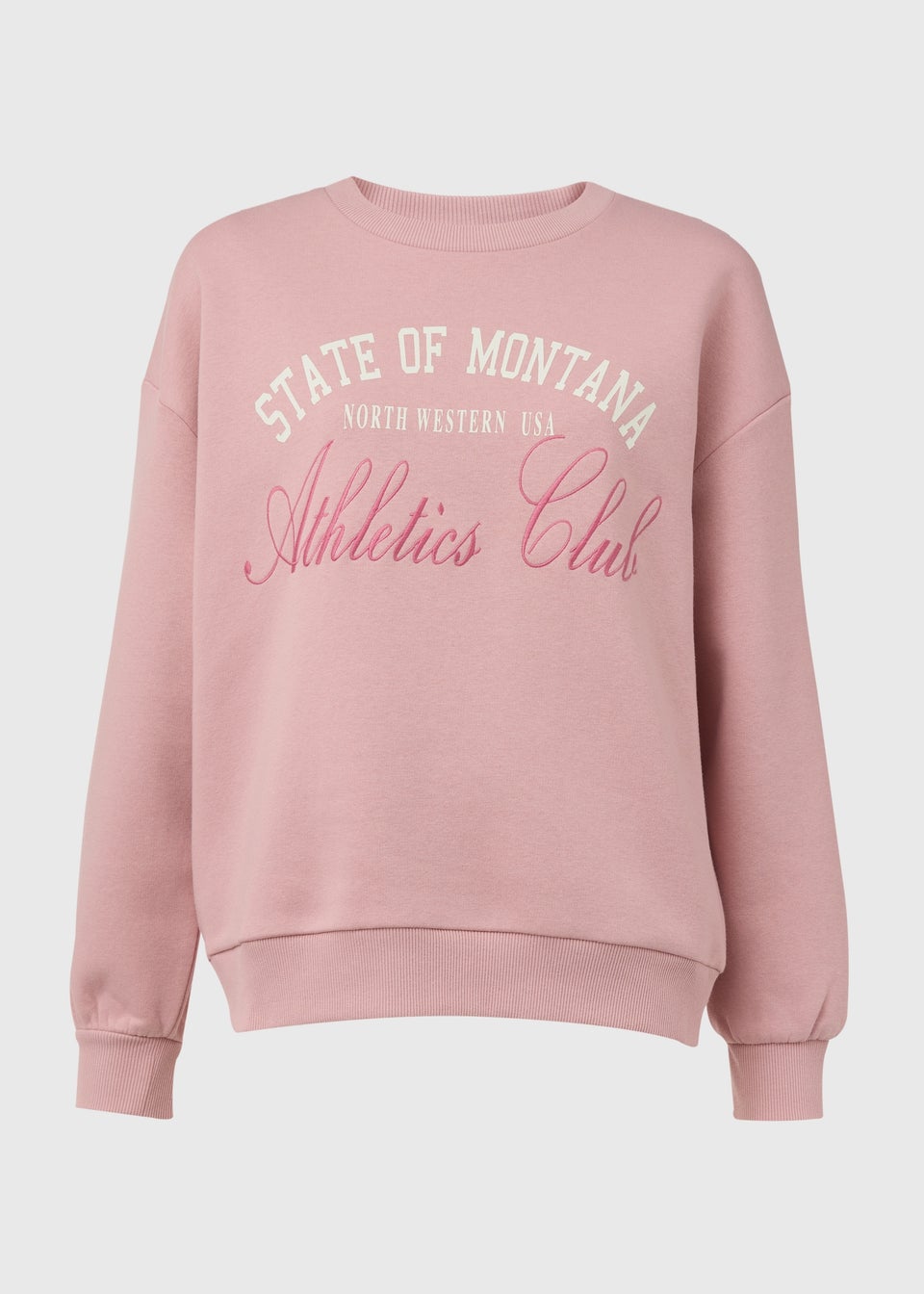 Pink Graphic Embroidered Sweatshirt