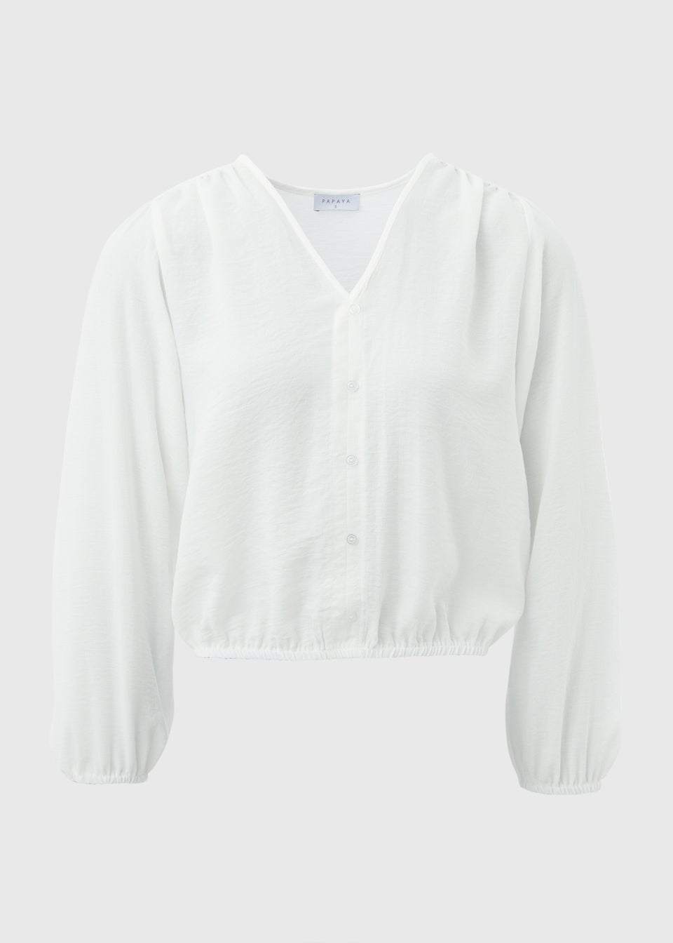White Button Detail Blouse