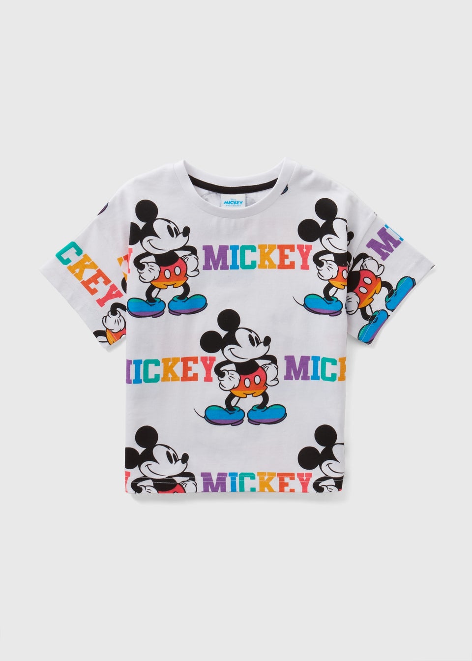 Disney Kids White Pride Mickey Mouse T-Shirt (1-7yrs)