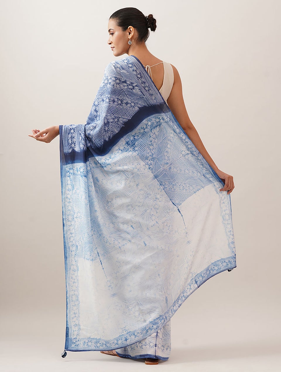 Blue Modal Shibori Saree