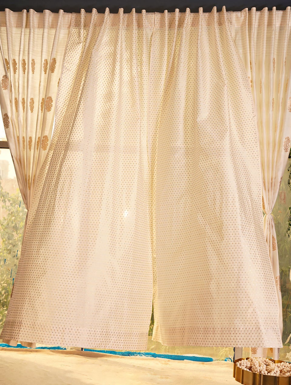 Home Decor Natural White Curtain