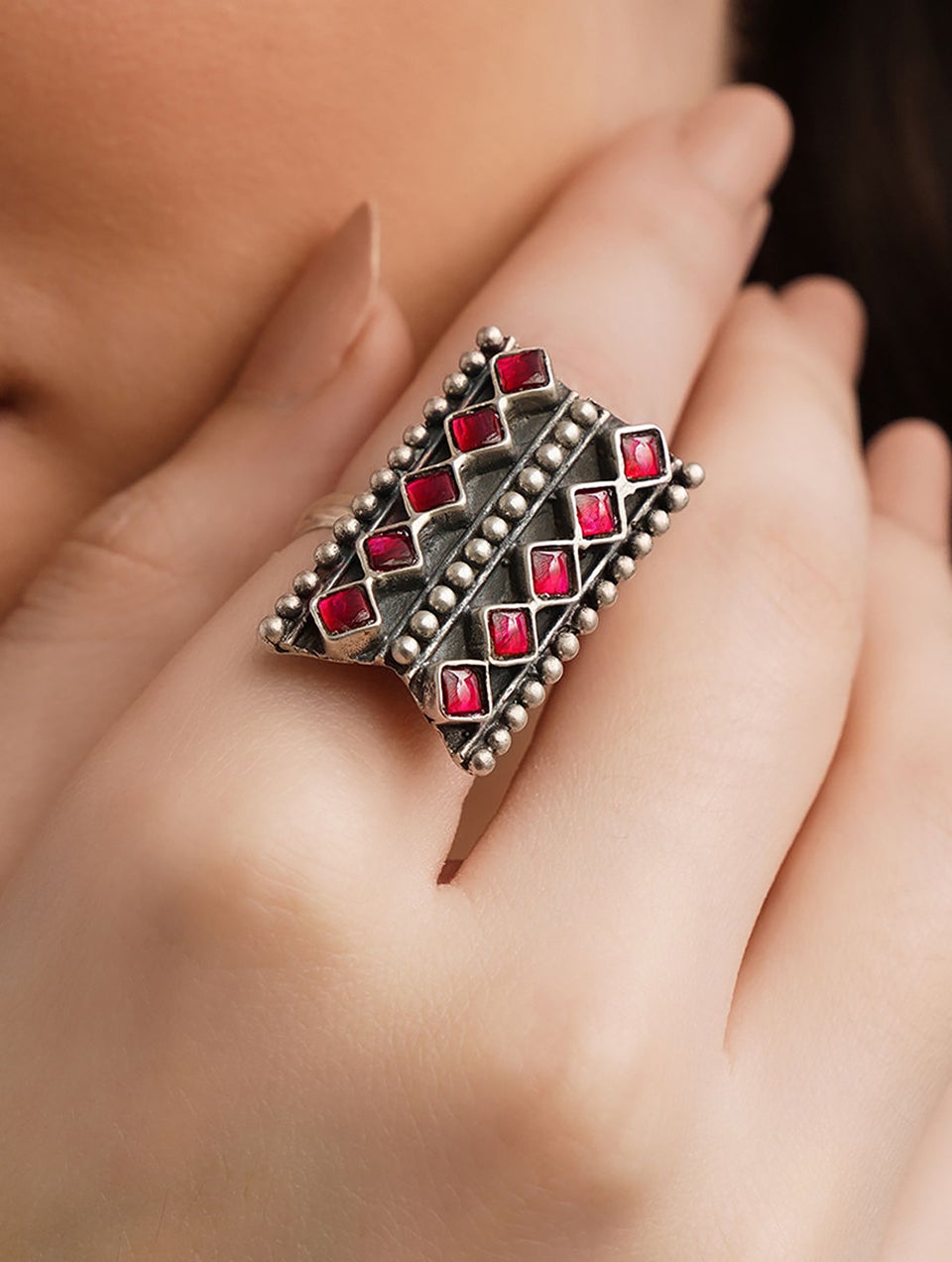 Jaypore silver rings sales