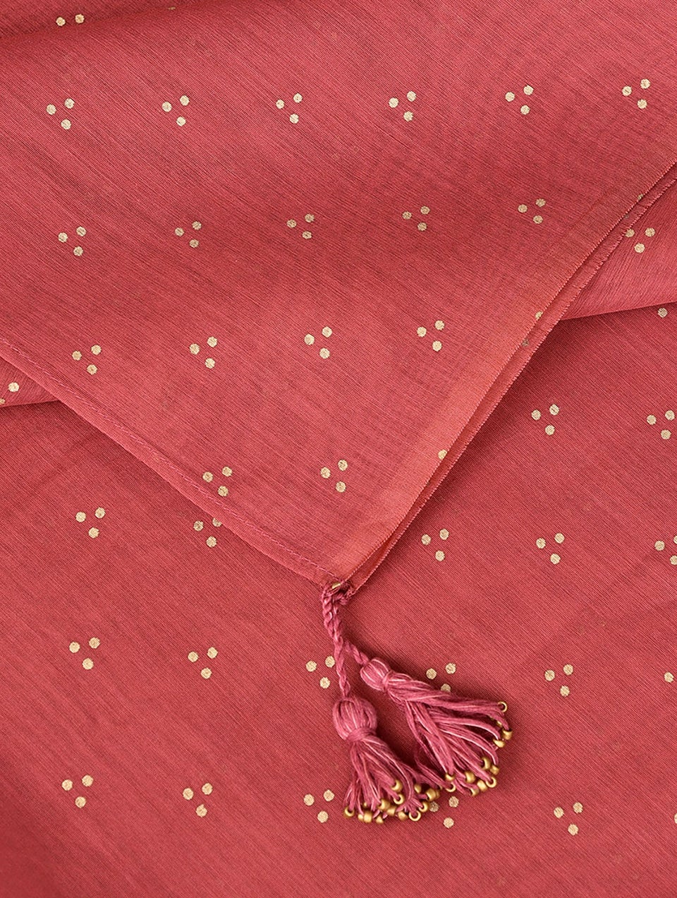 Women Coral Red Cotton Silk Khadi Collection Dupatta