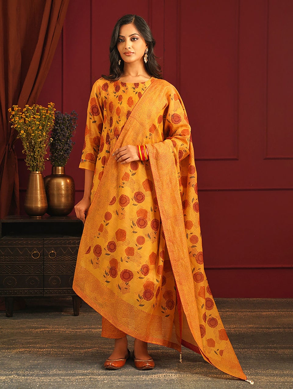Women Multicolour Cotton Silk Hand Block Print Collection Dupatta