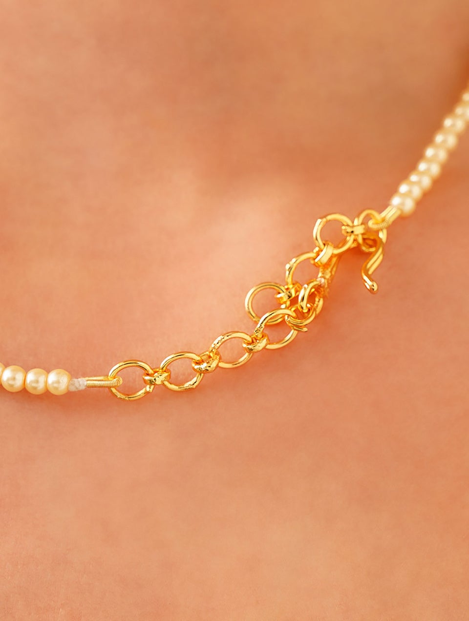 Women Gold Adjustable Brass Necklace