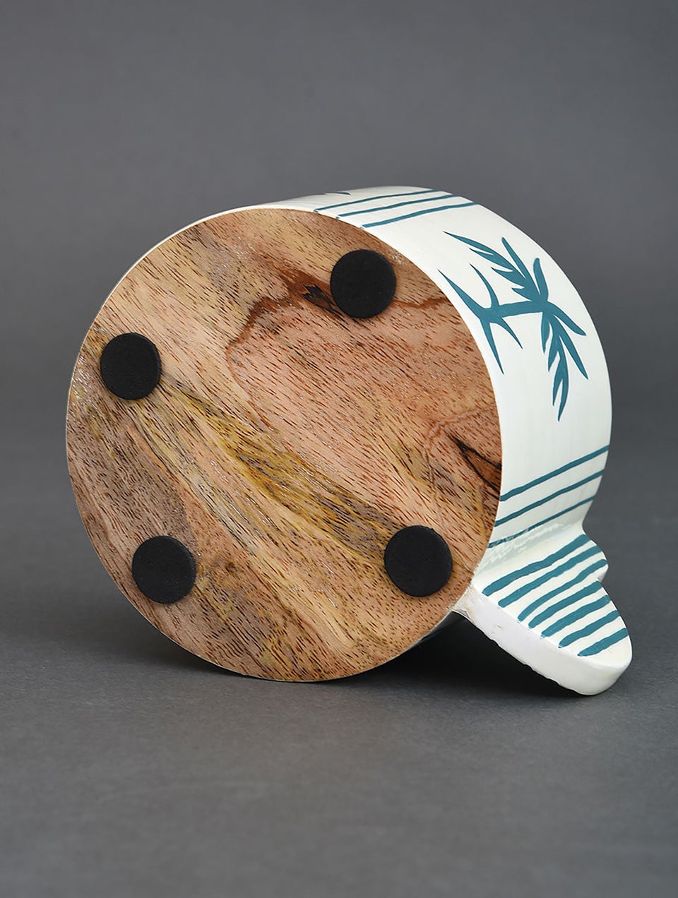 Indigo Blue Wood Hand Painted Mug