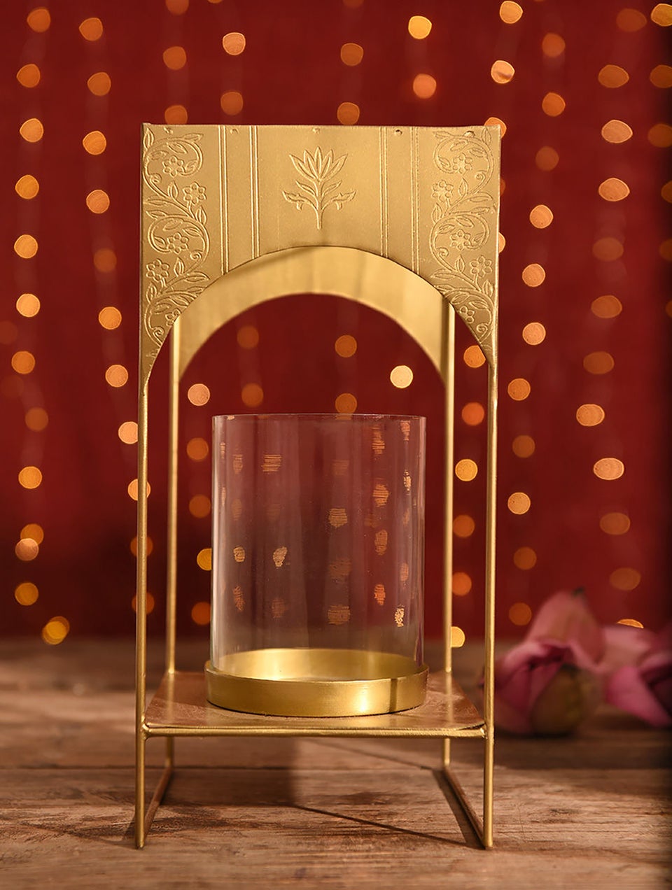 Home Decor Antique Gold Diya_Candle Stand