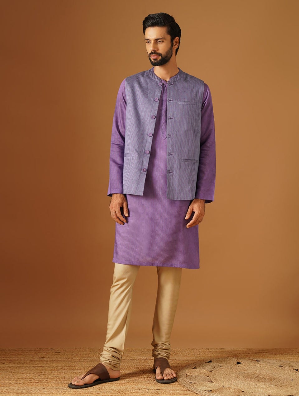 Men Purple Nehru Jacket
