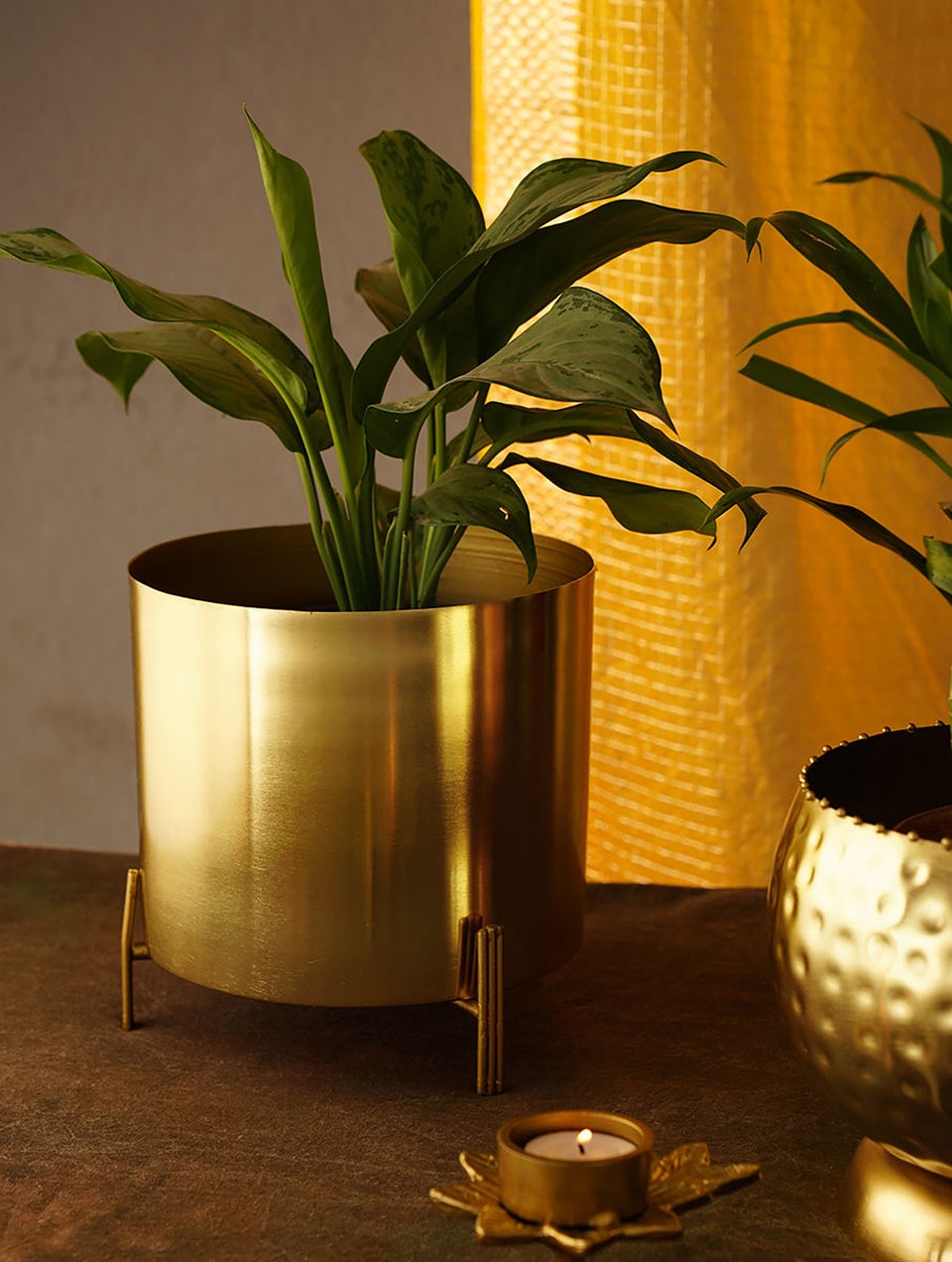 Home Decor Antique Brass Planter