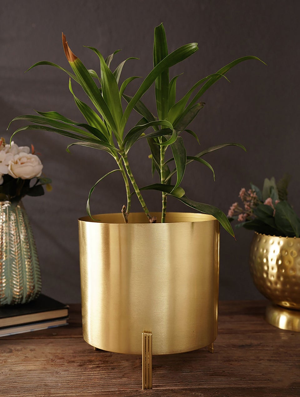 Home Decor Antique Brass Planter
