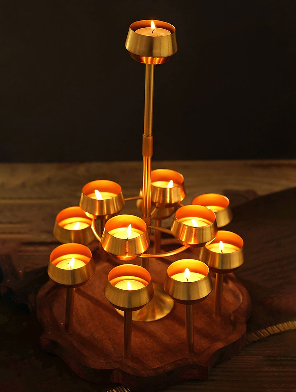 Home Decor Gold Diya_Candle Stand