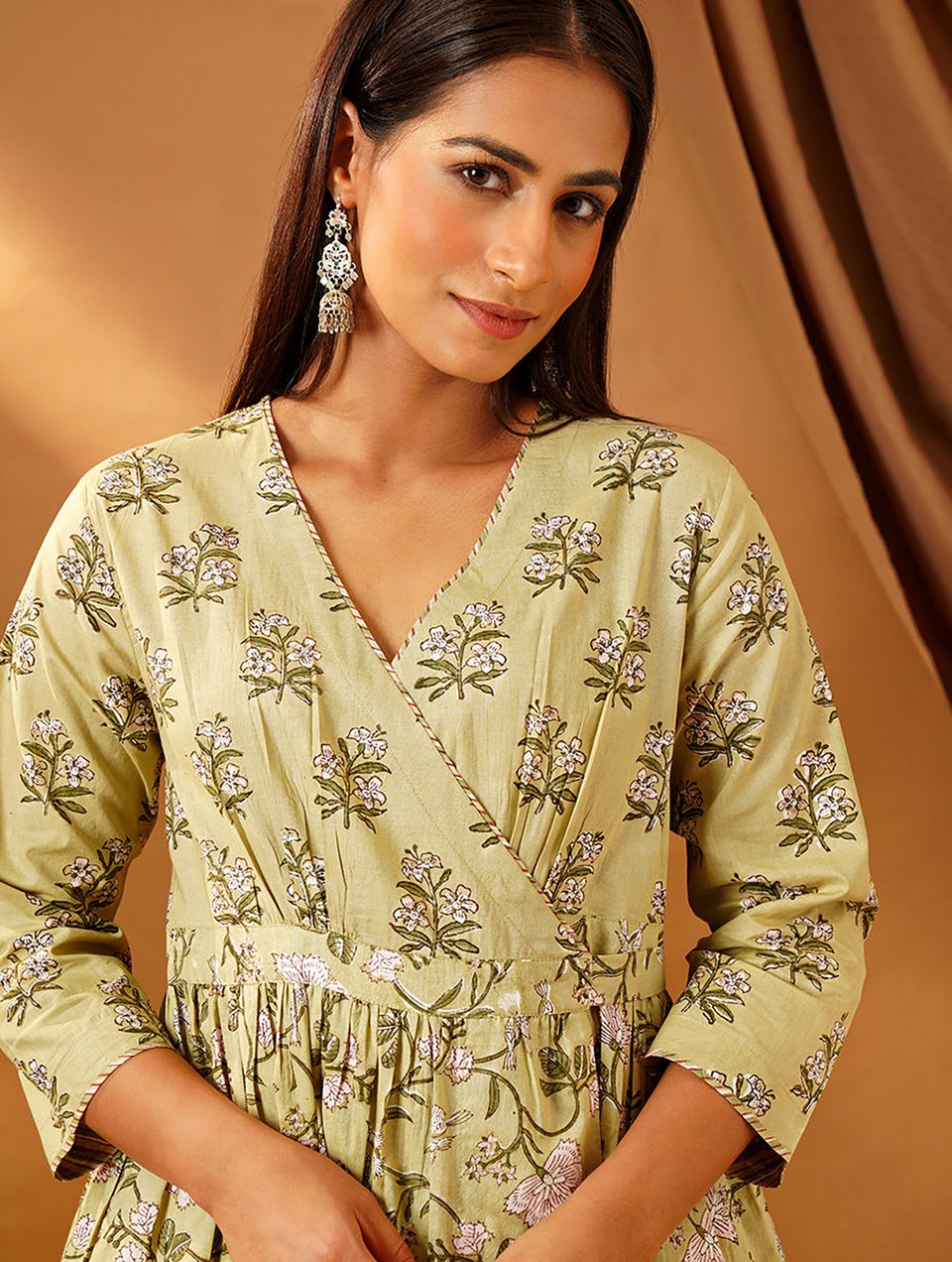 Cotton block print dress shop