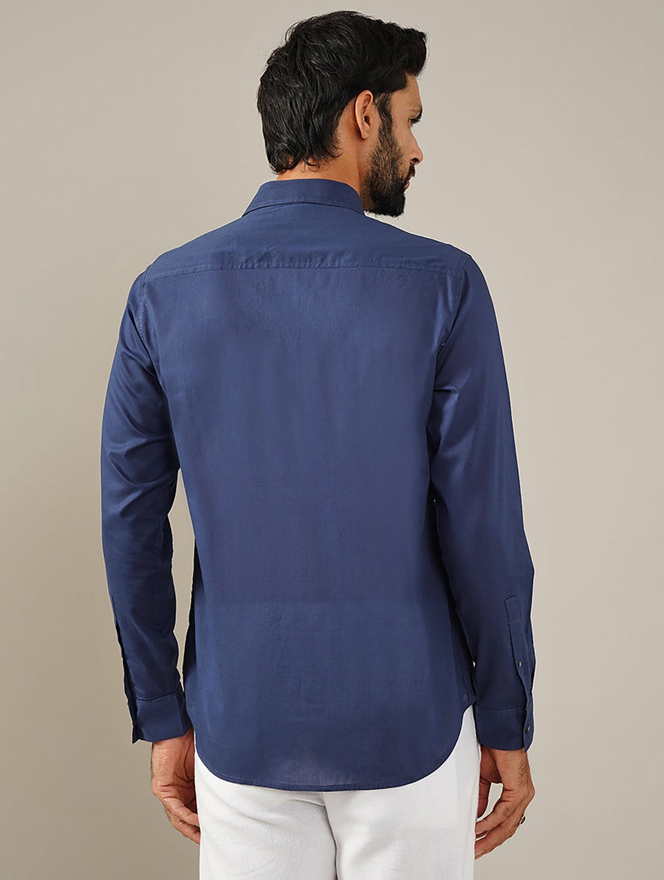 Men Navy Blue Shirts - S