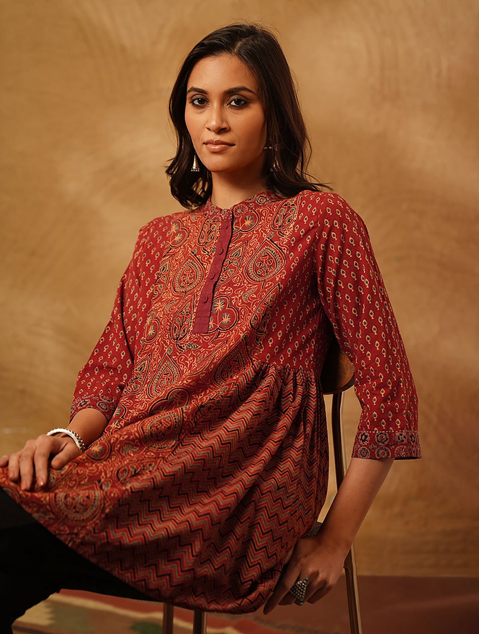 Women Red Tunics Jaypore US