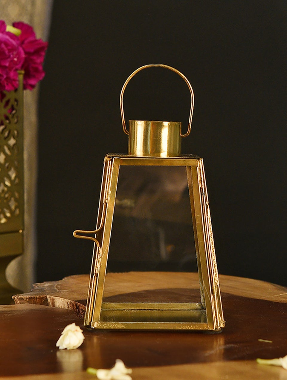 Home Decor Antique Gold Lantern - L